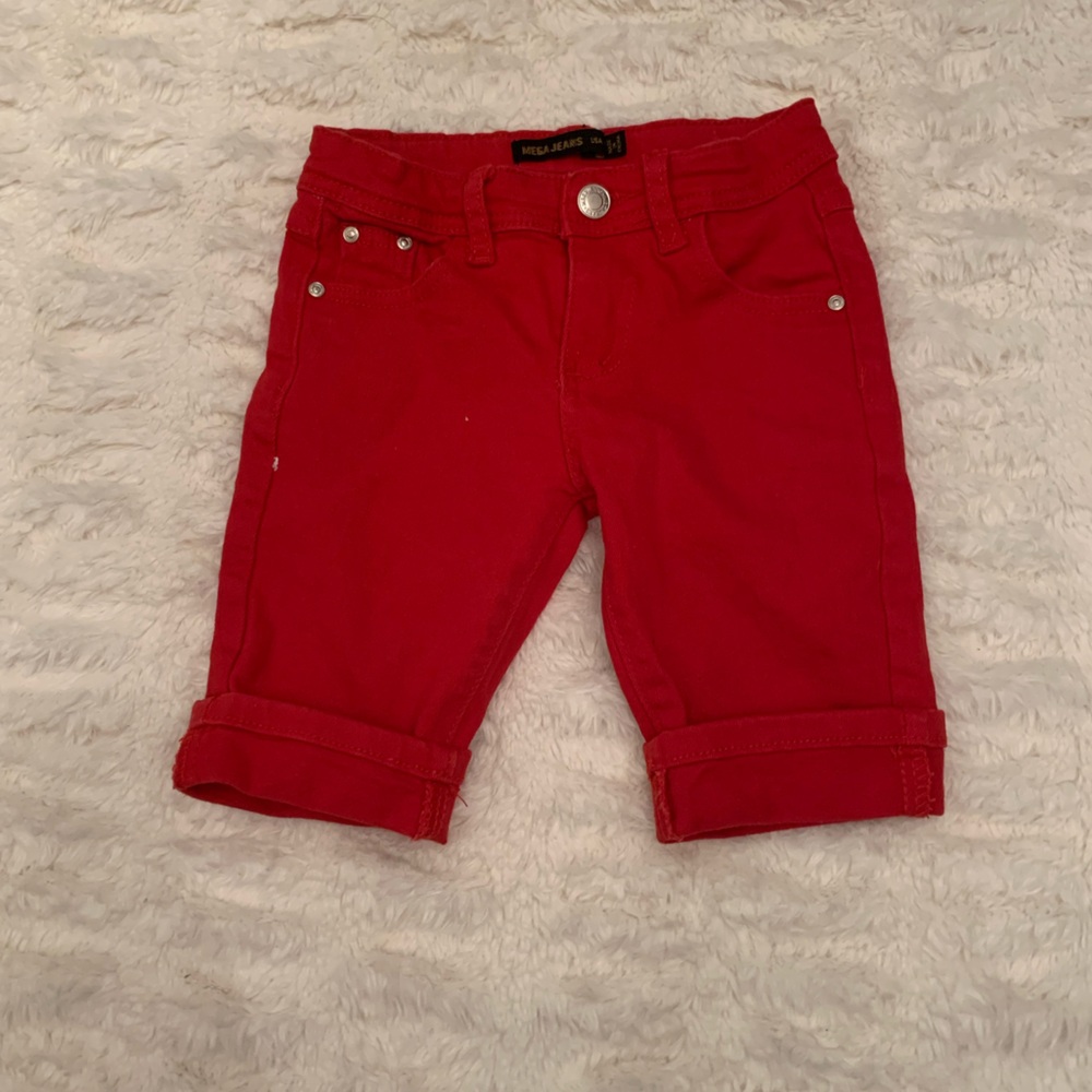 Girls red Jean shorts